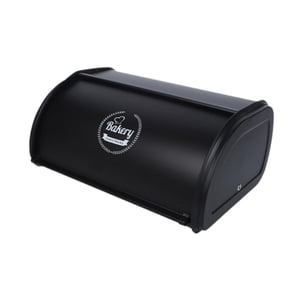 Bothyi - Caja De Pan De Metal Cocina Counter Roll Top Bin Para Galletas De Entrada Al Hogar Negro