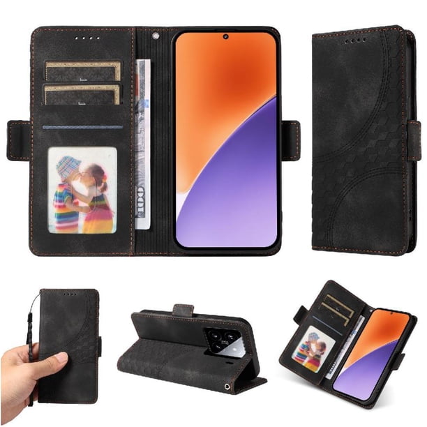 Carcasa FOXDOCK Xiaomi 15 Pro de cuero PU, diseño acolchado clásico, protección contra caídas y rayones