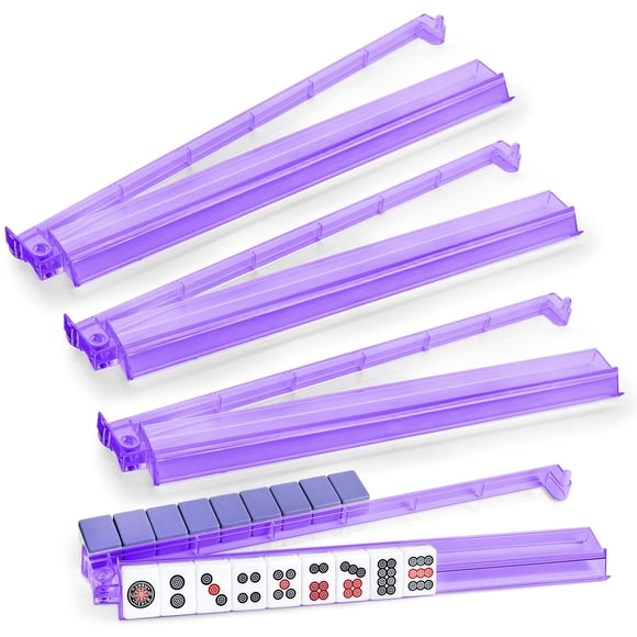 Set de 4 soportes para mahjong czzwak de acrílico con empujadores, color morado