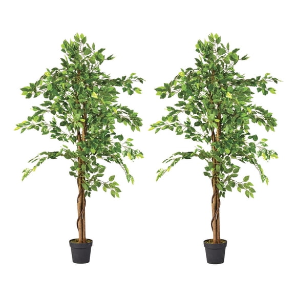 2 X 1 Plantas Artificiales Ficus 160 Cm Verde