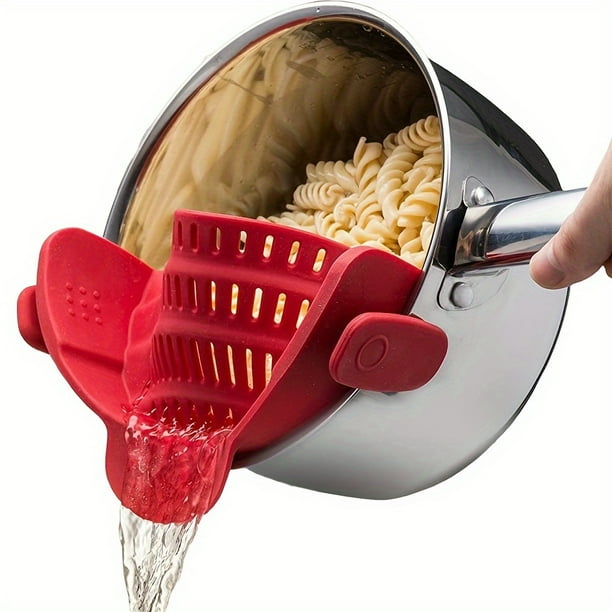 Rv Kitchenware Silicone Pot Strainer Colander Snap Clip Drainer Food Pasta Strainer Basket And Pot Strainer Kitchen Gadgets,Reusable And Adjustable
