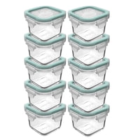 Set 10 Contenedores Hermetico Allegra Vidrio 210Ml Cuadrado