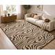 thumbnail image 1 of Alfombra Decorativa con Relieve 3D Diseño Ondulado Medidas 150 x 200 cm Color  Cafe 39, 1 of 2