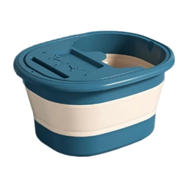 Bañera de Pies Plegable, Relajante para Pies Cansados, Masaje de Pies, Bañera Plegable para Remojo de Pies para Viajes Por Carretera, Tratamiento en C Azul