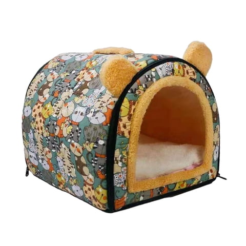 Magideal - Nido Para Gato, Cama Para Perro Y Gato, Perrera Lavable Para Dormir, Nido Para Gatos De Interior, Casa Para Gatos Para Chihuahua, Caniche, Cachorro De , Verde Grande