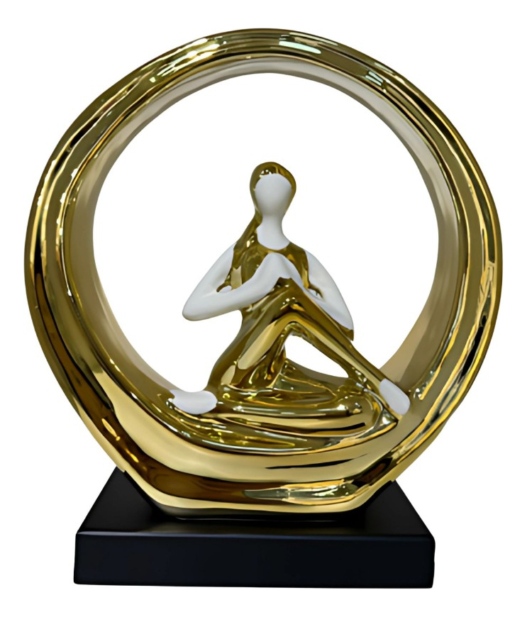 Genérico - Figura Decorativa Mujer Estatua Adorno Postura Yoga Jhn