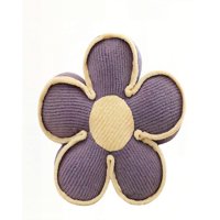 Genérico - Cojin Forma De Flor Decorativo Color Morado Con Borde Beige