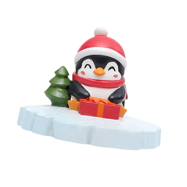 Figura de pingüino de resina, escultura artística artesanal, estatua de pingüino en miniatura para jardín, decoración de estanque para balcón, piscina Regalo de apertura