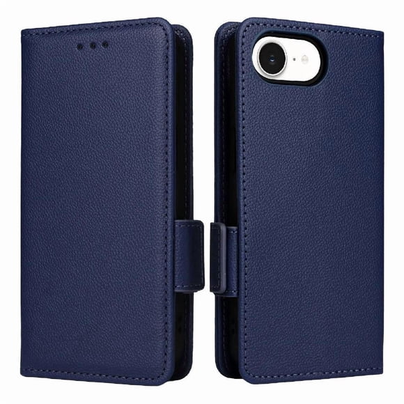 Funda Cartera para iPhone 17E Tapa Flip con Ranuras y Soporte Azul