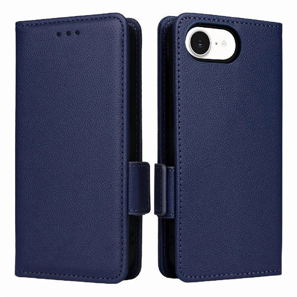 Funda Cartera para iPhone 17E Tapa Flip con Ranuras y Soporte Azul