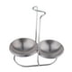 thumbnail image 4 of Home Kitchen Spoon Rest Holder Rack de acero inoxidable Tazones redondos dobles, 4 of 5