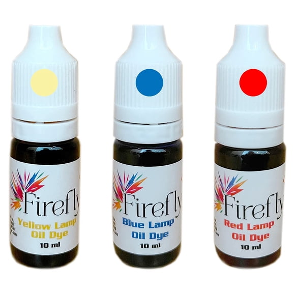 Tinte de aceite para lámpara, paquete de 3 colores, luciérnaga, amarillo, verde, rojo y azul