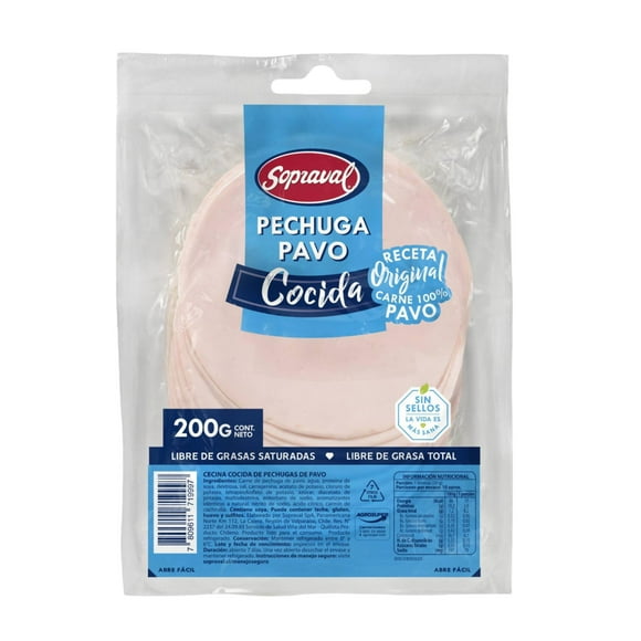 Pechuga de Pavo Cocida, 200 g