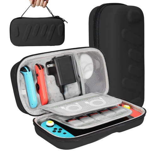 Genérico - Funda De Transporte Rígida Y Duradera Compatible Con Nintendo Switch Oled, Mandos Joycons Y Adaptador De Ca - Bolsa Protectora De Viaje Y Almacenamiento-Negro