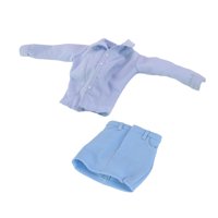 Magideal - Ropa De Femenino A Escala 1/6 A La Moda, Conjunto De Camisa De Uniforme Para Mujer, Ropa De Muñeca Para Figuras De Mujer De 12 Pulgadas, Acces Azul