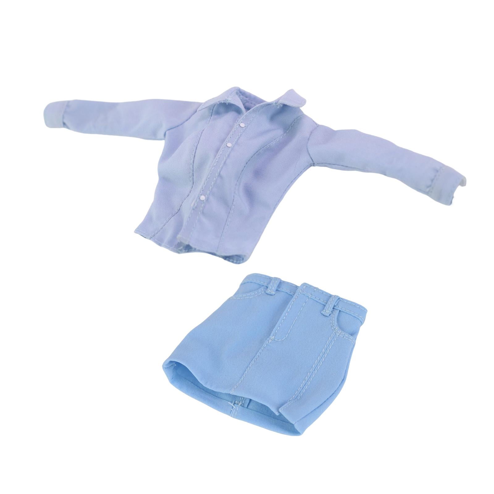 Magideal - Ropa De Femenino A Escala 1/6 A La Moda, Conjunto De Camisa De Uniforme Para Mujer, Ropa De Muñeca Para Figuras De Mujer De 12 Pulgadas, Acces Azul