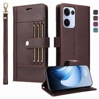 Foxdock Funda Tipo Cartera Para Oppo Reno 13 5G – Cubierta De Cuero Pu Con Múltiples Ranuras, Bolsillo Para Efectivo Y Correa De Muñeca