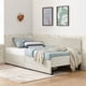thumbnail image 3 of Twin Size Upholstered Platform Bed Frame with 2 Storage Drawers, Adjustable Velvet Sofa Bed, Beige, 3 of 3