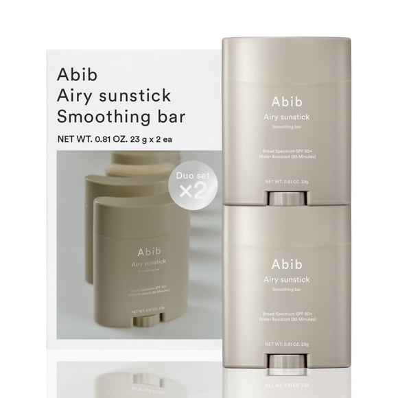 Barra suavizante Sunstick Abib Airy SPF50 con 2 barras