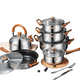 thumbnail image 2 of Juego De Ollas Batería 12 Piezas Acero Inoxidable Con Tetera, 2 of 7