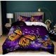 thumbnail image 1 of Butterfly Printed Quilt Duvet Cover Set Children Pillowcase Bed Linen3-Piece Bedding Set, 1 of 5