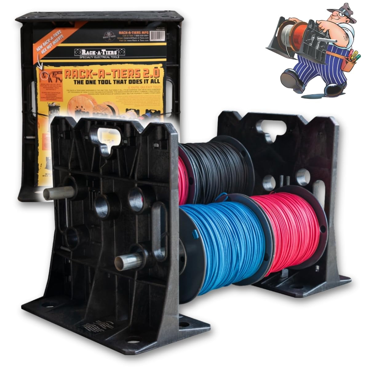 Bobina De Cable Rack-a-tiers 2.0 Para Dispensador De Alambre, Capacidad De 300 Libras