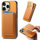 thumbnail image 3 of Funda de Cuero Magnética con Tarjetero para iPhone 15 Pro Max Cubierta Delgada Amarillo, 3 of 5