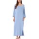 thumbnail image 1 of INSPIRE CHIC Camisón Maxi de Mujer con Mangas 3/4 Regreso a Clases, Camiseta de Dormir Larga Suave y Elástica con Cuello Redondo, Ajuste Relajado, Vestido de Ropa de Casa XL Azul Claro, 1 of 6
