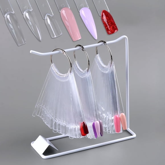 150 piezas de muestrarios de uñas con anillo y exhibidor para nail art