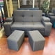 thumbnail image 3 of Sofá Cama Lino Gris Oscuro Elite 2 Plazas con Puffs y Sistema Reclinable, 3 of 3