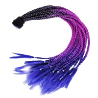 Magideal - Casco De Moto Decoración Del Cabello Decoración 55 Cm Gradiente Rampa Dreadlocks Apto , Negro Azul Morado