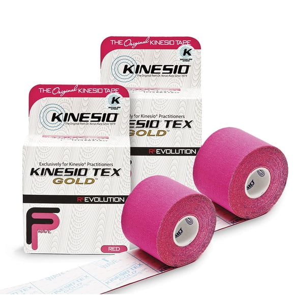 Cinta deportiva Kinesio Tex Gold FP de 5 cm x 5 m, 2 unidades, color rojo