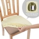 thumbnail image 4 of REGALWOVEN 6 fundas de asiento de silla de comedor de terciopelo elásticas y extensibles, 18"x18" crema, 4 of 7