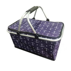 Auckland Outdoor - Bolso Termico Plegable Anclas Cooler Canasta Picnic Azul