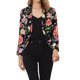 thumbnail image 1 of INSPIRE CHIC Blazer Abierto de Mujer para Regreso a Clases, Chaqueta de Traje Recortada para el Verano, Negro Rojo-Floral M, 1 of 6
