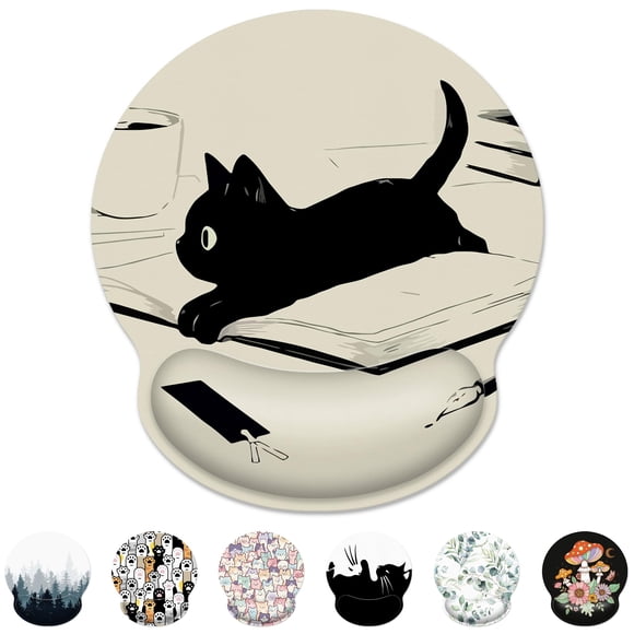Alfombrilla de ratón XSXXSC ergonómica con reposamuñecas y diseño de gato anime