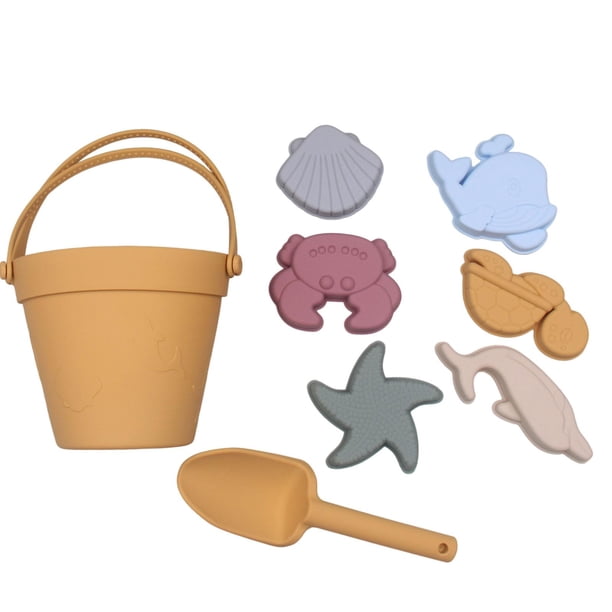 Juguetes De Arena De Silicona Para Niños, Lindos Juguetes De Playa Para Niños Para El Patio Trasero, Exteriores Y Viajes, Color Amarillo.