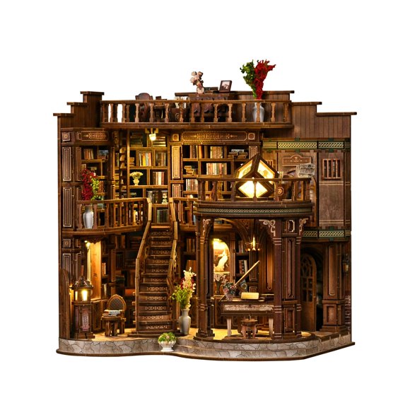 Rincón de Libros Clover&Clover – Rompecabezas 3D de Madera con Luz LED
