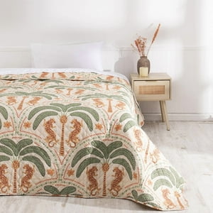 Mashini - Quilt Castilla Estampada 1.5 P Palmeras