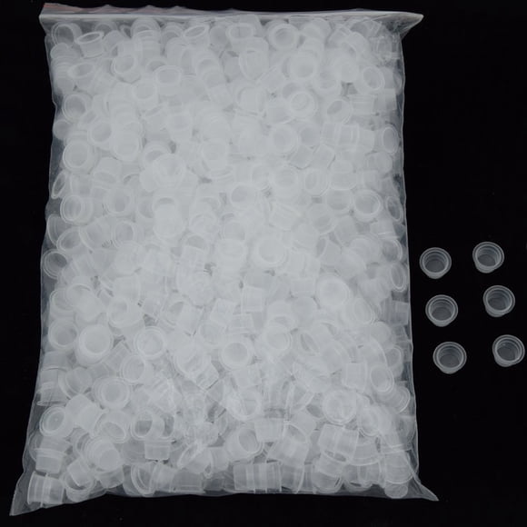 Tapones De Tinta Desechables Para Tatuajes 1000 Unidades Tamaño Mediano 13 Mm Plástico Blanco