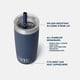thumbnail image 2 of Vaso YETI Rambler Jr. 300 ml con tapa de pajita de silicona, color azul, 2 of 8