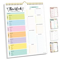Decorably - Bloc De Notas Con Planificador De Comidas Semanal, Decorativo, Con 4 Imanes, Tamaño A4