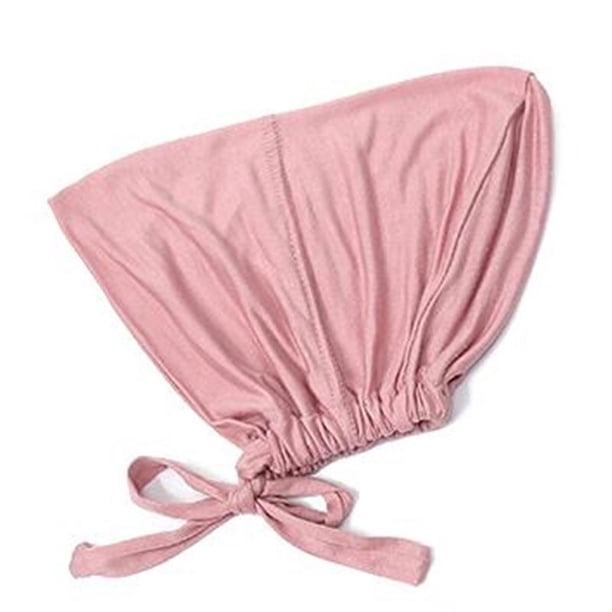 Stay Stylish & Comfortable with Adjustable Inner Under Hijab Cap - Solid Color Bonnet Caps with Ties Back