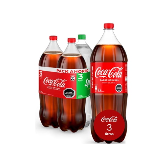 Bebida Limón Y Cola Original Pack 3 Botella 3 L Coca-Cola