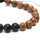 thumbnail image 3 of Pulsera unisex ajustable con esferas de madera y ónix, 3 of 6