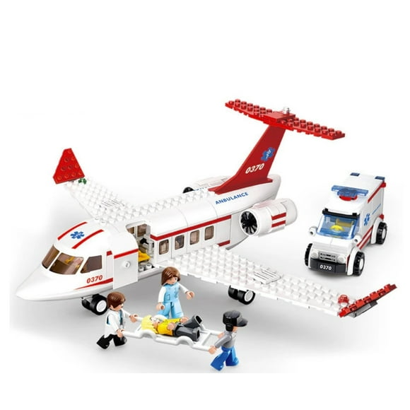 Avión de Emergencia con Ambulancia, compatible Lego