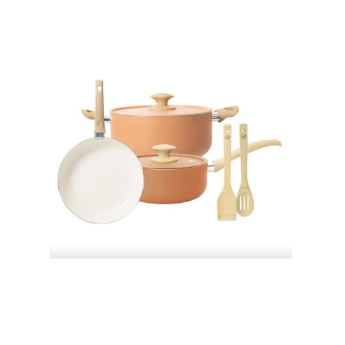 Batería De Cocina Ilko Apricot Ceramic 7 Piezas | Revestimiento Cerámico