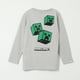 thumbnail image 3 of Polera Manga Larga Niño Creepers Back Gris Minecraft, 3 of 4
