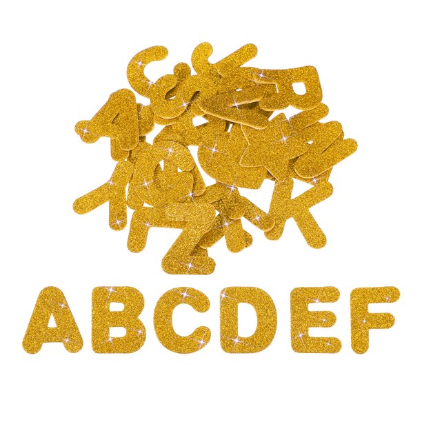 Pegatinas de Espuma de Alfabeto, 104 Piezas Letras A-Z EVA Autoadhesivas Brillantes Forma de Espuma Suministros para Manualidades para Scrapbook Tarjeta DIY Decoración del Hogar, Dorado