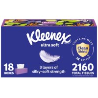 Pañuelos Faciales Kleenex Ultra Soft De 3 Capas, 120 Pañuelos X 18